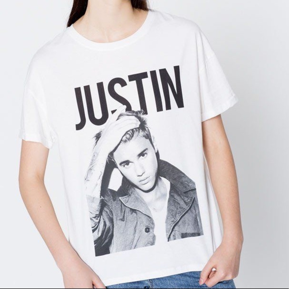 Pull&Bear Justin Bieber Photo White T-Shirt